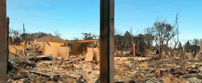2025 Los Angeles wildfire destruction: Burnt landscapes showing extensive fire damage across Southern California.