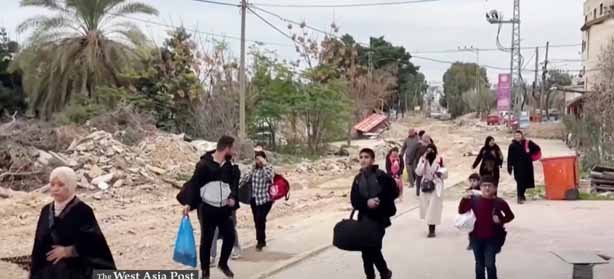 People evacuating from Jenin, West Bank, amid escalating Israeli military operations in January 2025.