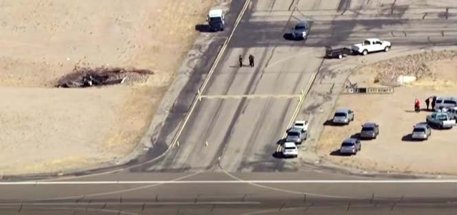 Wreckage at the Marana Airport crash site in Arizona after a fatal midair collision, highlighting aviation safety risks and emergency response efforts.