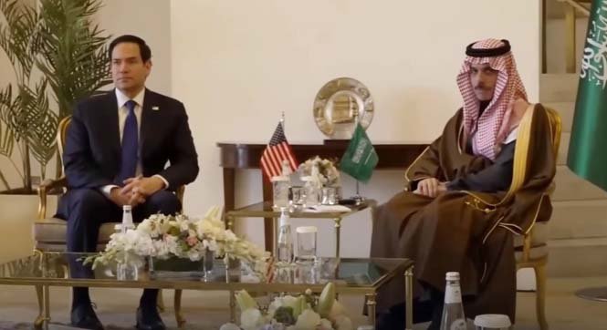 Senator Marco Rubio and Saudi Foreign Minister Faisal bin Farhan met in Saudi Arabia.