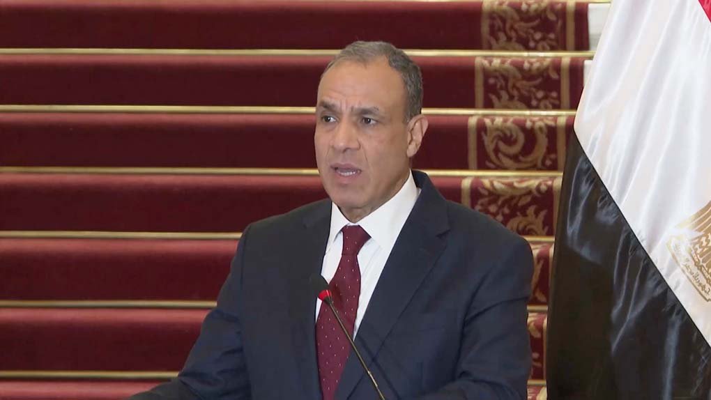 Badr Ahmed Mohamed Abdelatty, Egypt's Foreign Minister, delivers a speech at the Arab Summit discussing Gaza's reconstruction and regional cooperation.