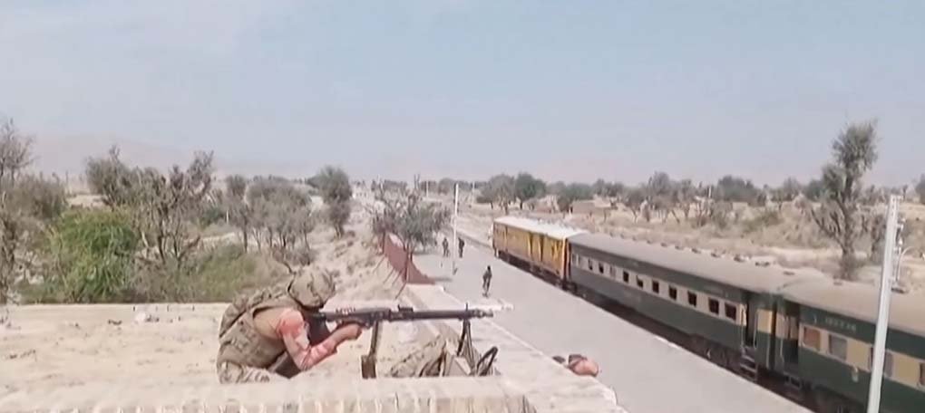 Rescue operation after armed hijack of Pakistani train, freeing 450 hostages overnight.